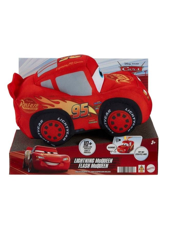 Mattel Games - Disney And Pixar Cars 10 Inch Lightning Mcqueen Talking Plush Toy Car With 10 Sounds - Image 1