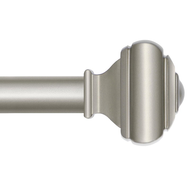 USFOOK Antique Silver Curtain Rod 32 to 58 Inch(2.6 to 4.8 ft) with Brackets, USFOOK 7/8 Inch Splicing Single Curtain Rods for Windows 20 to 54 In, Adjustable Decorative Curtain Pole with Square Finials - Image 1