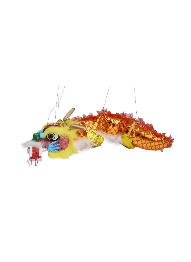 Mandala Crafts Mandala Crafts Hand String Puppet with Rod, Chinese Marionette Dragon Toy (Yellow)  - Image 2