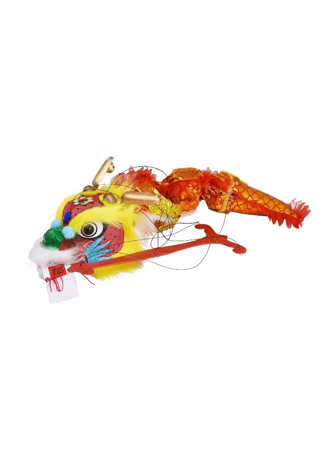 Mandala Crafts Mandala Crafts Hand String Puppet with Rod, Chinese Marionette Dragon Toy (Yellow)  - Image 3