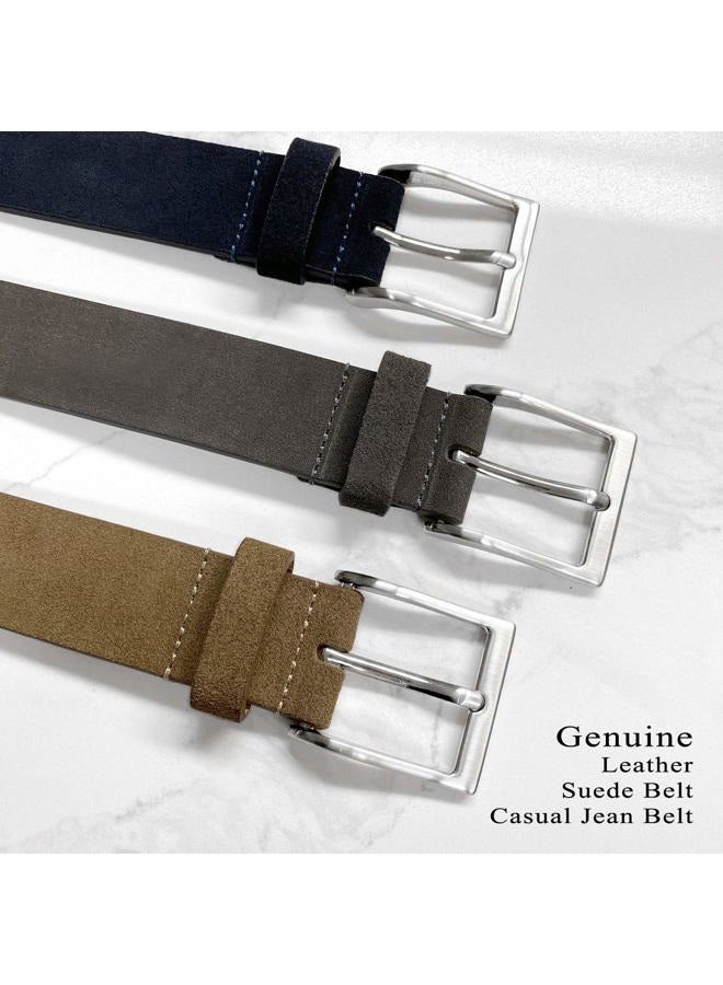 Belts.com 41101 Genuine Leather Suede Belt casual Jean Belt 1-1/2"(38mm) wide (Gray, 34) - Image 3