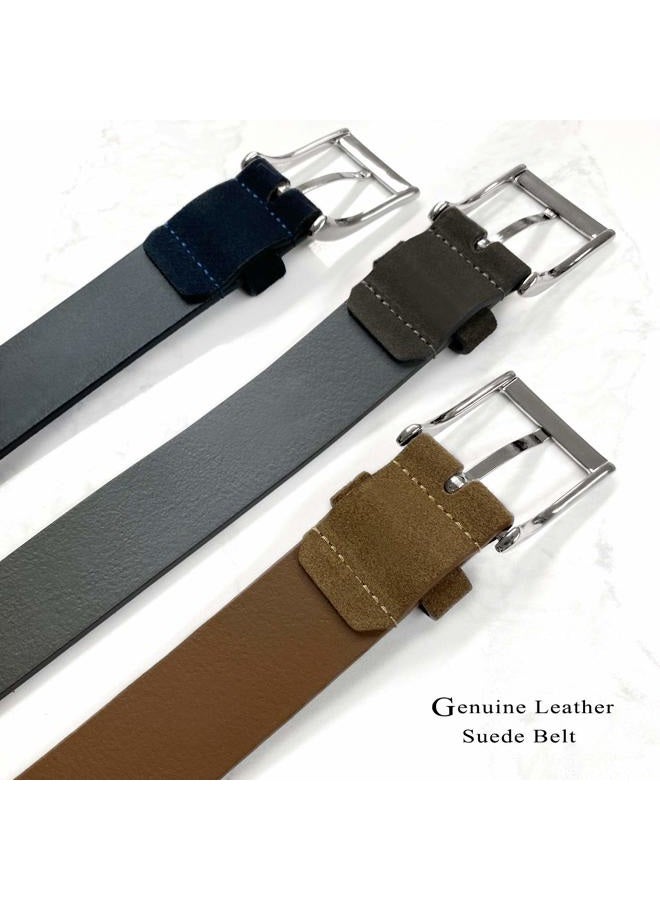 Belts.com 41101 Genuine Leather Suede Belt casual Jean Belt 1-1/2"(38mm) wide (Gray, 34) - Image 5