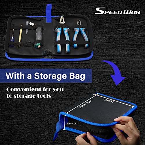 SPEEDWOX Heavy Duty Glass Running Pliers Breaker Grozer Pliers Set 12PCS Glass Cutting Tool Kit Oil Feed Glass Cutter with 3 Size Cutter Head Oil Dropper Screwdriver Engraved Pen Leather Zipper Bag - Image 5