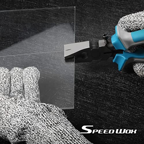 SPEEDWOX Heavy Duty Glass Running Pliers Breaker Grozer Pliers Set 12PCS Glass Cutting Tool Kit Oil Feed Glass Cutter with 3 Size Cutter Head Oil Dropper Screwdriver Engraved Pen Leather Zipper Bag - Image 2