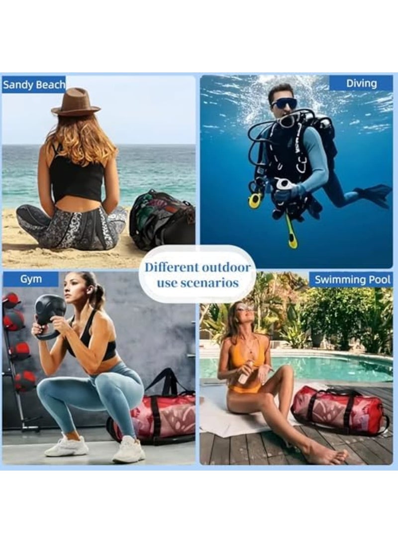 Barakah Mesh Duffle Bag with Zipper and Adjustable Shoulder Strap for Scuba Dive or Snorkel Gear, Extra Large Bag, Ideal for Beach Travel Fitness Camping Swim - Image 3