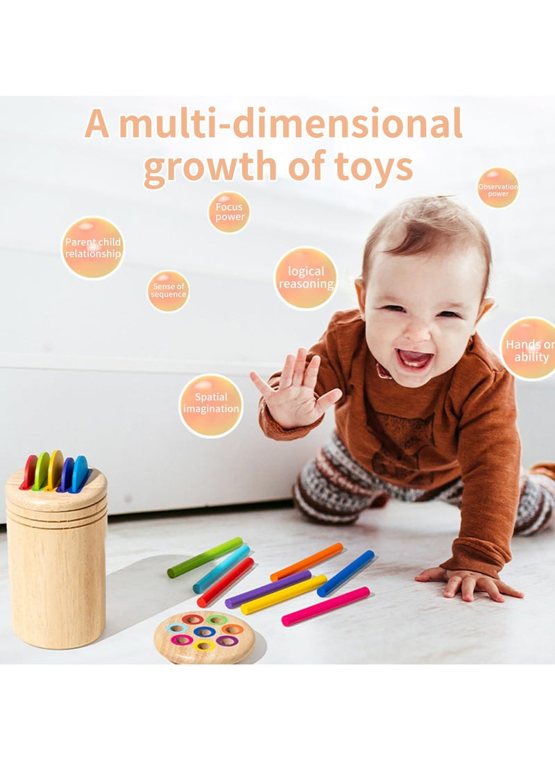 Dominy 2 in 1 Montessori Toys for 1+ Year Old, Wooden Color Sorting Toys for Toddlers, Preschool Learning Activities, Fine Motor Skills Sensory Toys for Toddlers 1-3  - Image 5