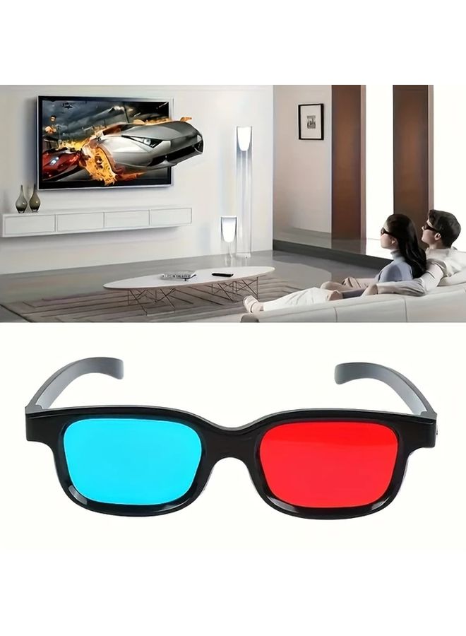 نظارات ثلاثية الأبعاد حمراء وزرقاء - علبتان للأفلام والألعاب - لا تحتاج إلى طاقة - تصميم خفيف الوزن - Image 3