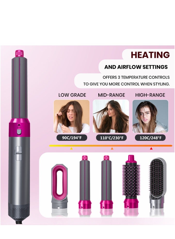 Generic [Top Configuration] Red/Gray Universal Electric Dryer Curler Set (Five Replacement Heads), 1000 Watt Hot Air Curling and Straightening Styling Tool for Hair Salon/Home/Bar/Hair Salon.  - Image 3
