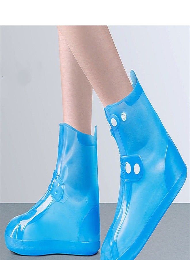 Loquat Children's Mid Tube Rain Boots Blue  - Image 2