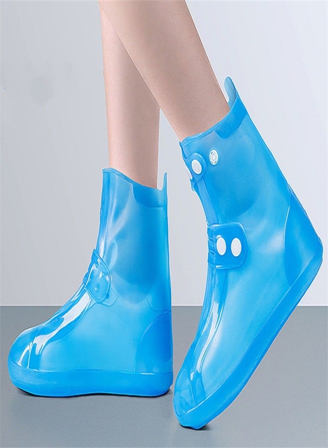 Loquat Children's Mid Tube Rain Boots Blue  - Image 1