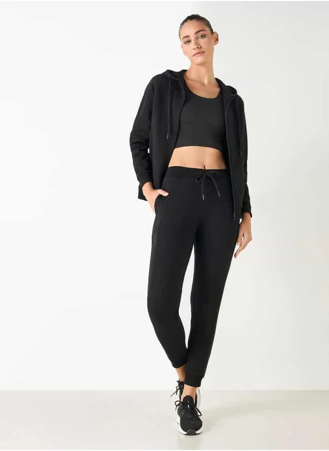 ADOT by Splash Textured Zip Through Jacket with Hood and Pockets