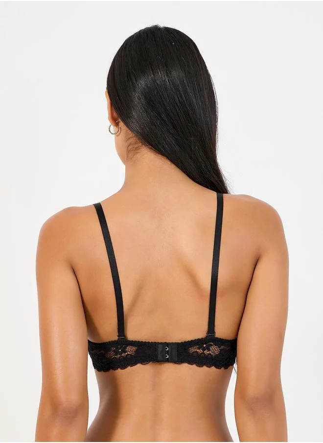 Styli Pack of 2 - Padded Wired Lace Wing Push Up Bra