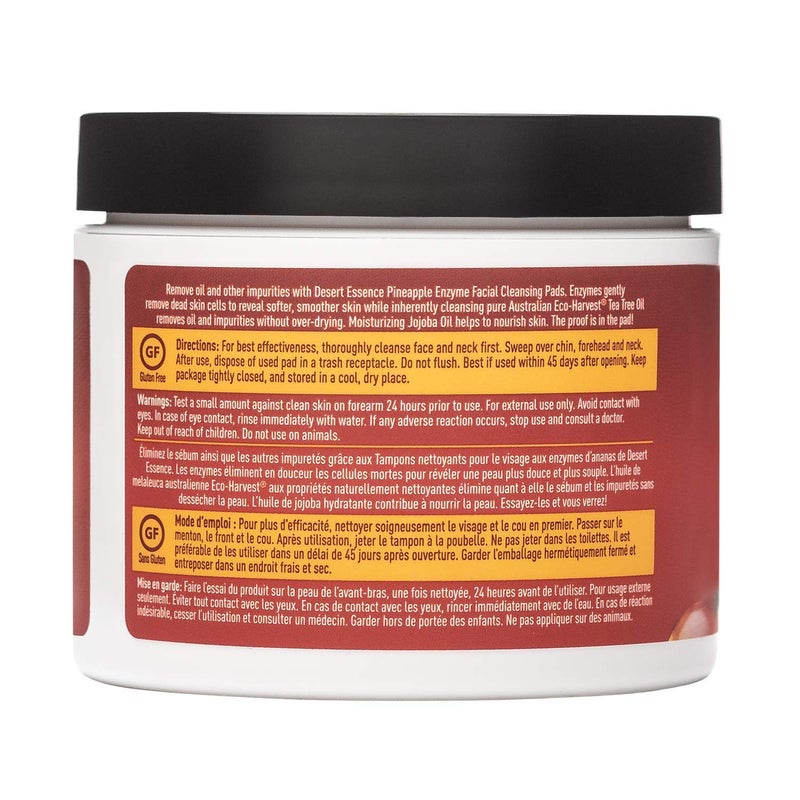 Desert Essence, Pineapple Enzyme Cleansing Pads, 50 Pads - Vegan, Gluten Free - Facial Cleansing, Exfoliating Enzymes for radiant clear complexion - Image 4