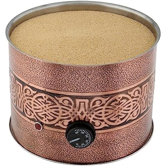 rayihni Antique Authentic Turkish Copper Electric Hot Sand Medium Coffee Maker Heater Machine  Turkish Sand Coffee Maker With 3 Turkish Coffee Pot - Image 4