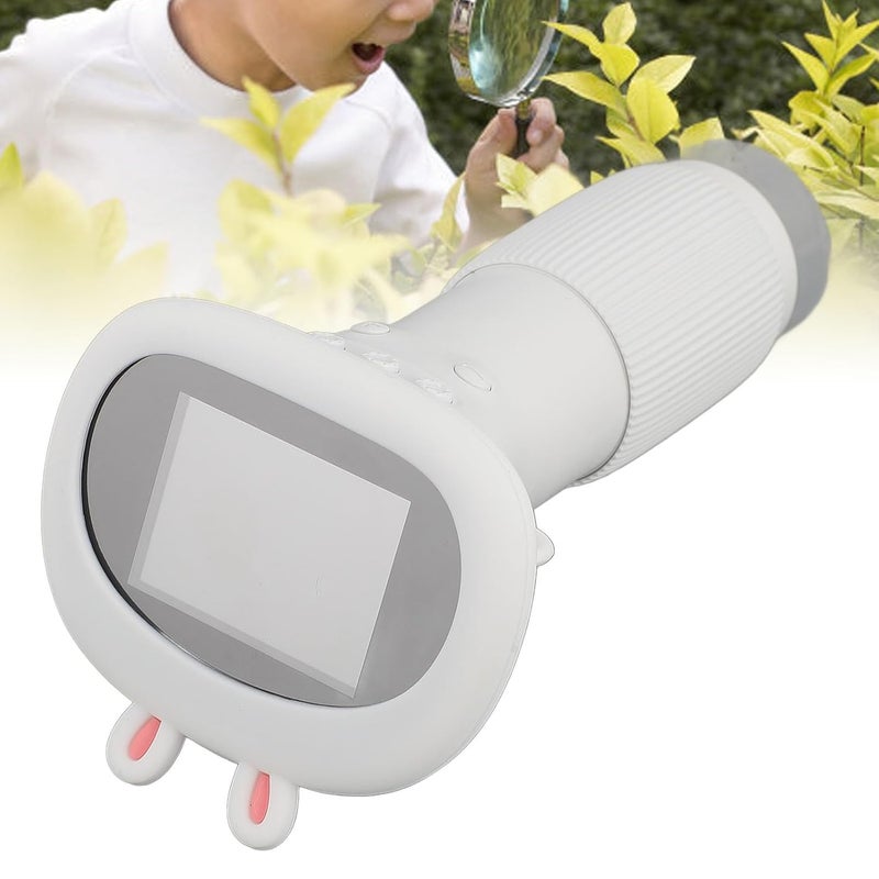White Handheld Digital Microscope For Kids 2 Inch Screen 1000X Magnification With 8 LED Lights - Image 4