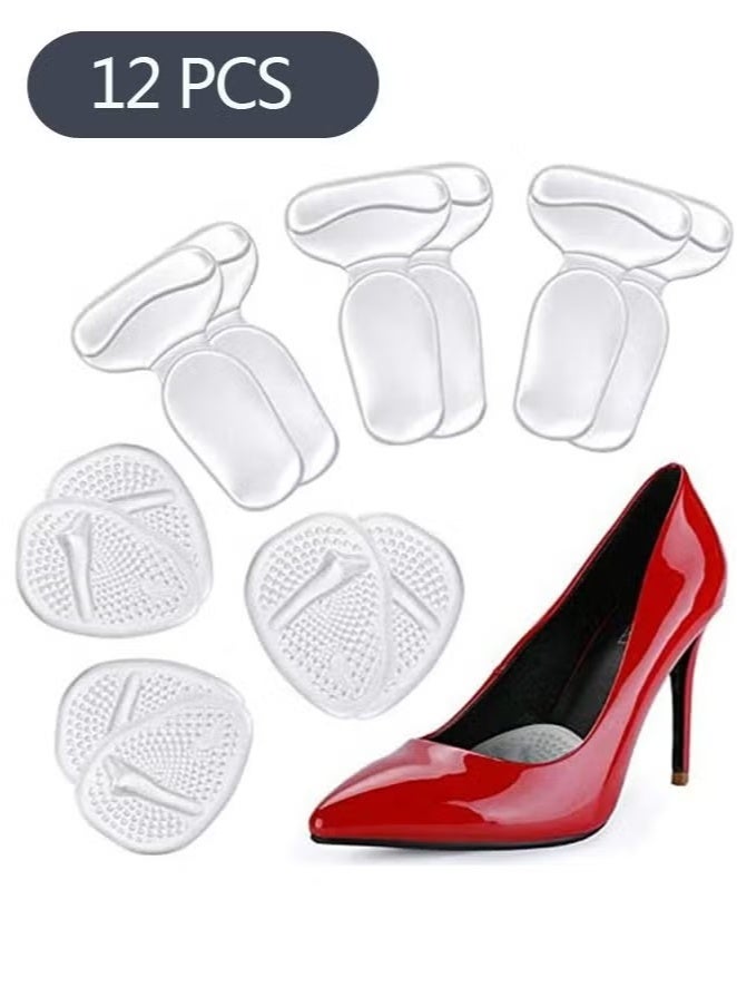 Generic 6-Pack Silicone Heel Grips & Ball of Foot Pads for Women – Anti-Slip Metatarsal Cushions, Comfort Shoe Inserts for High Heels (3 Pairs Heel Grips and 3 Pairs Ball of Foot Cushions) - Image 1