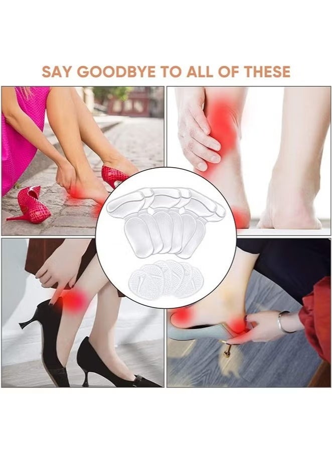 Generic 6-Pack Silicone Heel Grips & Ball of Foot Pads for Women – Anti-Slip Metatarsal Cushions, Comfort Shoe Inserts for High Heels (3 Pairs Heel Grips and 3 Pairs Ball of Foot Cushions) - Image 4