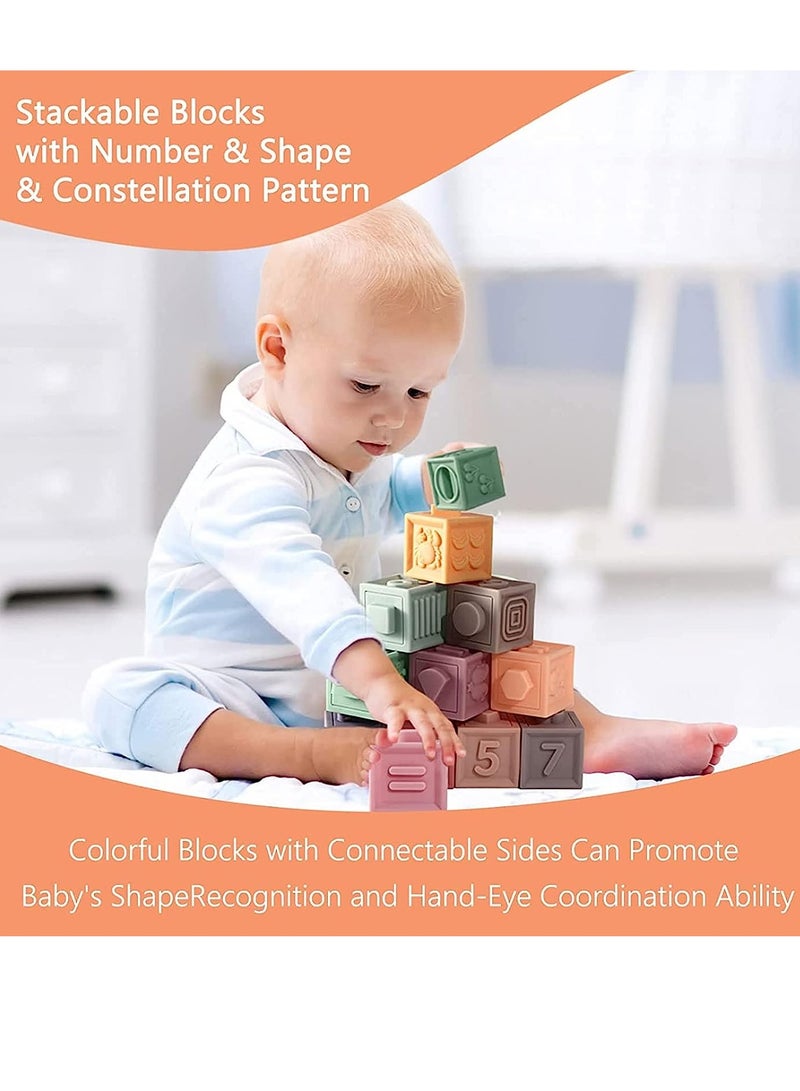 Soofam Baby Soft Stacking Blocks ，Montessori Sensory Toys，Educational Stacking Building Blocks Baby Teething Toys  for boys and girls aged 6+ months years old - Image 3