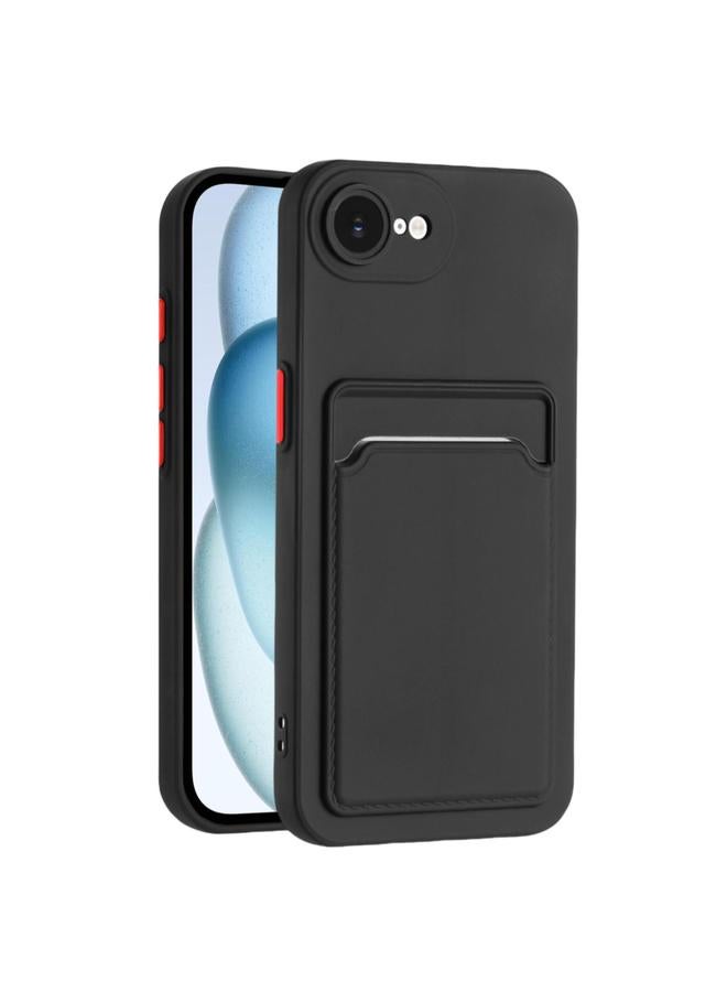 The Bros Case For iPhone 16e Skin Feel Card Contrast Color Button TPU Phone Case 