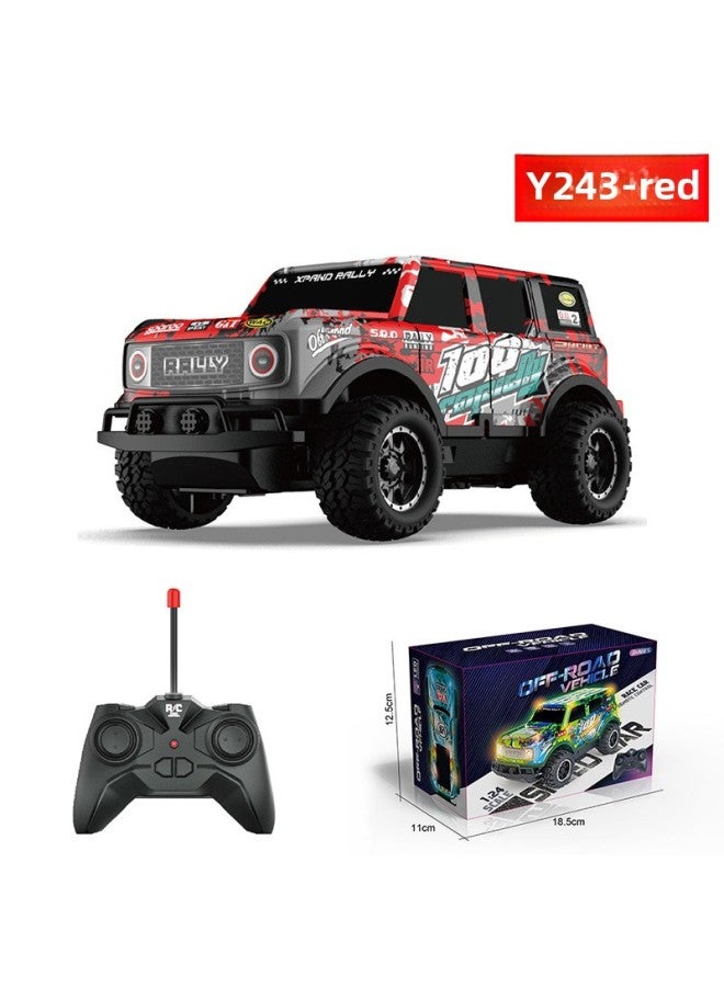 1:24 With Light Small Proportion Remote Control Car Non-live Children's Toys Remote Control Car-Color:Y243 Red-Scale:1:24  - Image 1