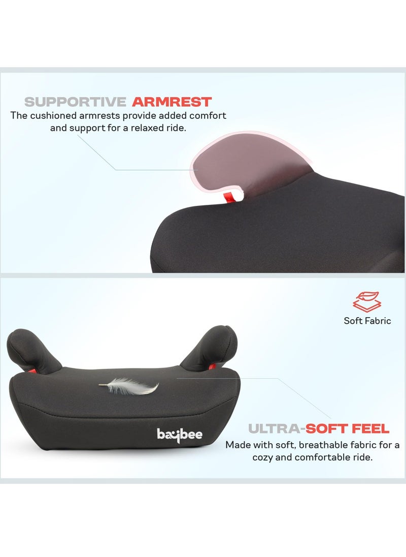 BAYBEE - Baybee Kids Booster Car Seat for Baby Portable Lightweight Travel Car Seat with Removable Cover, Comfort, Compact and Easy to Use | Suitable for Toddler 4-12 Years Boys Girls (Black) - Image 1