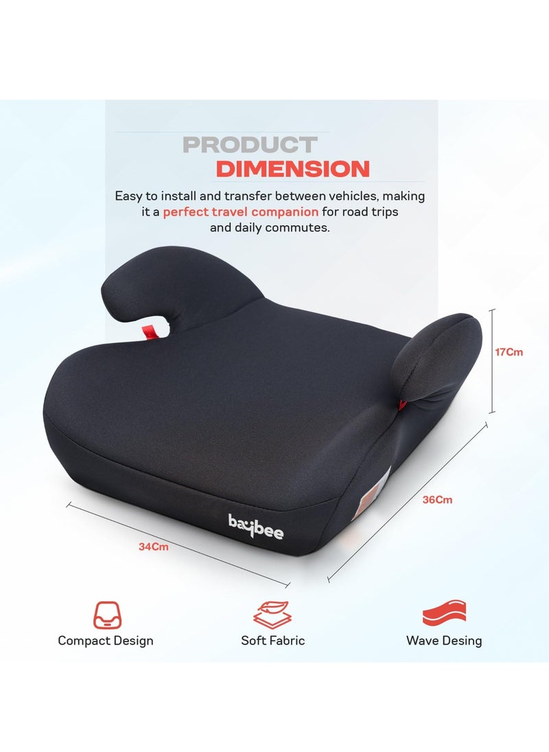 BAYBEE - Baybee Kids Booster Car Seat for Baby Portable Lightweight Travel Car Seat with Removable Cover, Comfort, Compact and Easy to Use | Suitable for Toddler 4-12 Years Boys Girls (Black) - Image 1