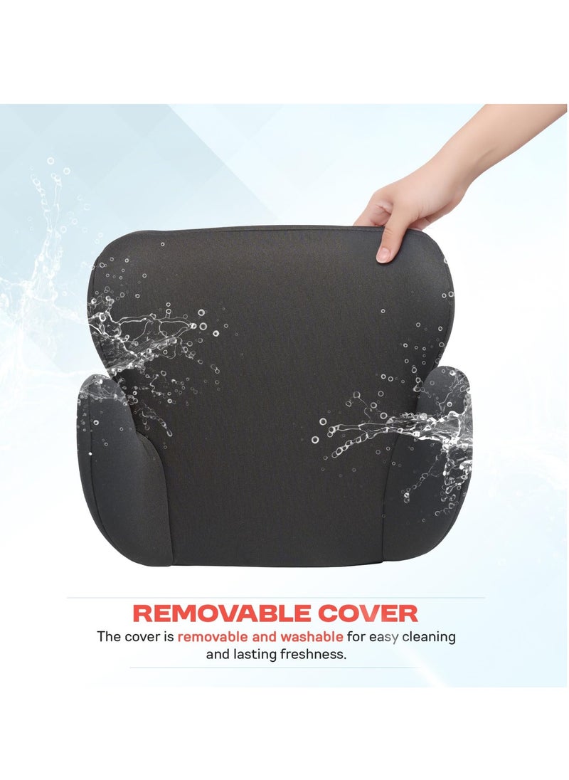 BAYBEE - Baybee Kids Booster Car Seat for Baby Portable Lightweight Travel Car Seat with Removable Cover, Comfort, Compact and Easy to Use | Suitable for Toddler 4-12 Years Boys Girls (Black) - Image 1