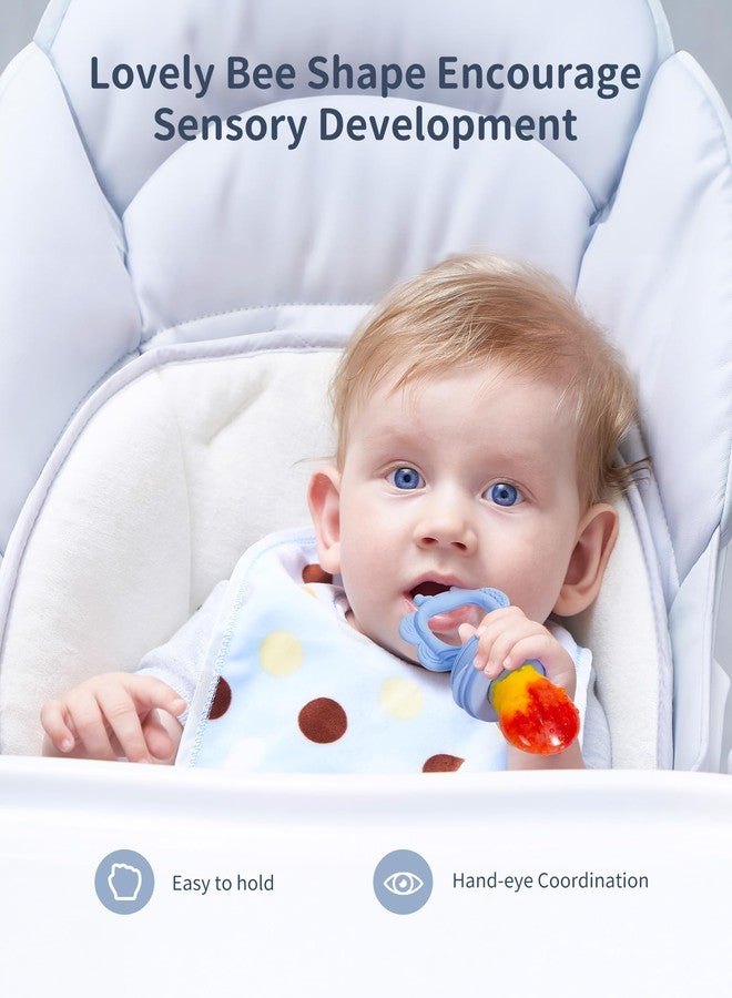 melican Silicone Baby Fruit Food Feeder (2 Pack) with Freezer Nibble Tray, Breastmilk Popsicle Molds for Baby Teething Relief, Silicone Feeder for Safe Infant Self Feeding, BPA Free, Dishwasher Safe, 3 Month+ - Image 4