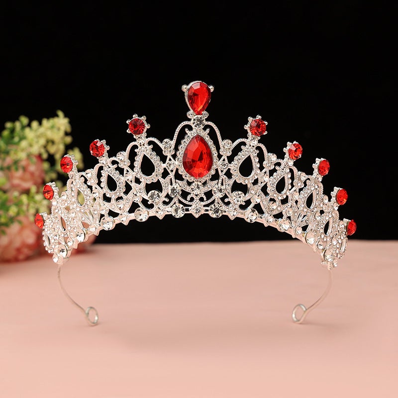 Mori Crown Headwear Birthday Super Fairy 18-year-old Adult Ceremony Princess Best Friend Gift Crown Photo Crown Premium silver [Red]] 