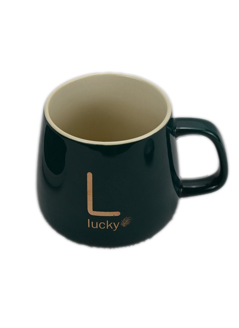 Lucky Coffee Cup And Saucer Warmer, Classic Ceramic Tea Set With Saucer, Coffee Cup With Electric Saucer, Coffee Cup Warmer, Cup With Warming Saucer (Green)  - Image 1