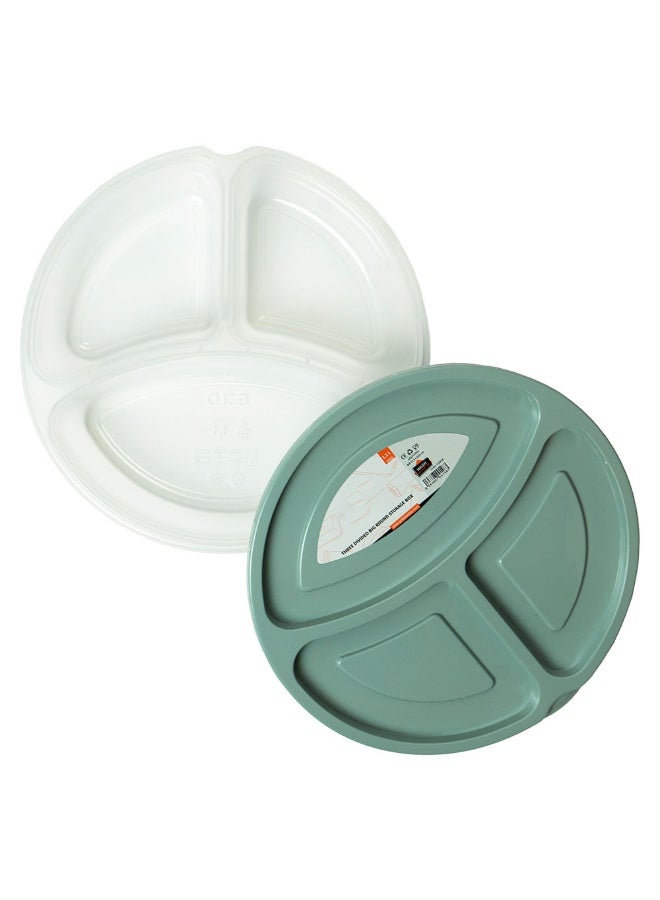 3-Compartment Food Storage Container Bundle with Lids – BPA-Free Meal Prep Lunch Boxes, Microwave, Freezer & Fridge Safe – 1.1L + 600ml, Durable Reusable Food Containers (Green) - Image 4