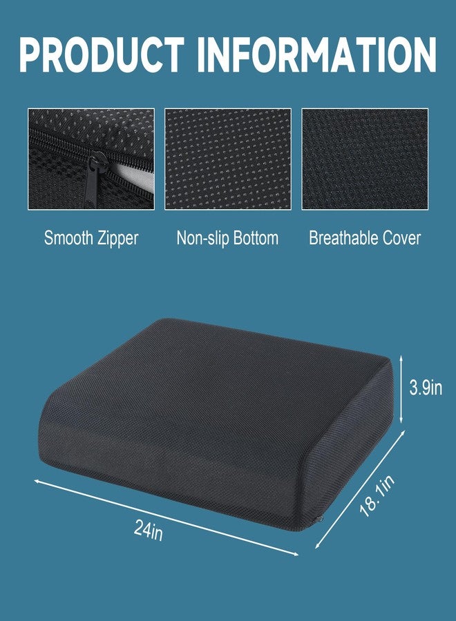 ROYALAY Bariatric Seat Cushion 500 lbs, 24"x18"x4" Extra Large Seat Cushion for Heavy People, Memory Foam Wheelchair & Mobility Scooter Pad with Removable Cover - Image 2