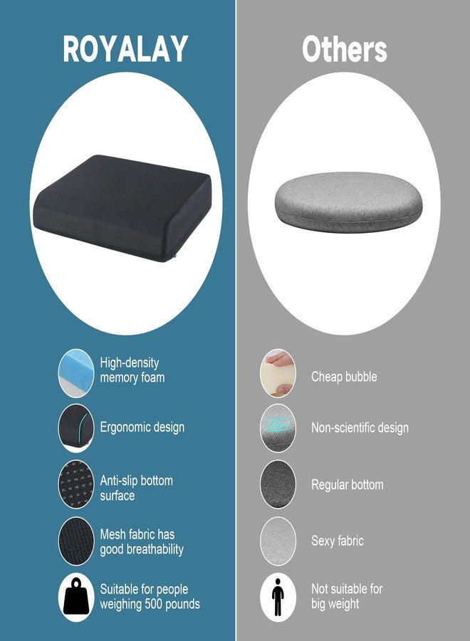 ROYALAY Bariatric Seat Cushion 500 lbs, 24"x18"x4" Extra Large Seat Cushion for Heavy People, Memory Foam Wheelchair & Mobility Scooter Pad with Removable Cover - Image 5