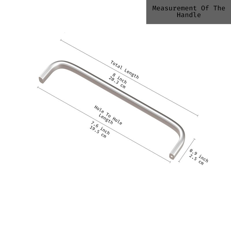 Atlantic Stainless Steel Capsule D Dwawer Cabinet Pull Handle 8 Inch Total Length 200 Mm Hole To Hole 195 Mm Twotone Finish Pack Of 12 Pieces - Image 2