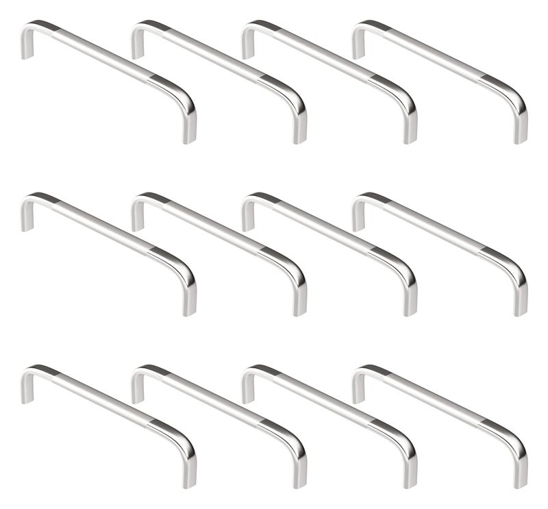 Atlantic Stainless Steel Capsule D Dwawer Cabinet Pull Handle 8 Inch Total Length 200 Mm Hole To Hole 195 Mm Twotone Finish Pack Of 12 Pieces - Image 1