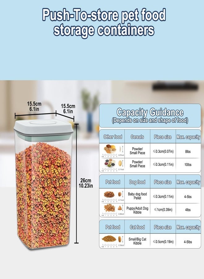 LEAWALK 4.2Qt 2Pack Airtight Dog Cat Food Storage Container and Dog Treat Containers BPA-Free, PET Clear Stackable Pet Storage Bin, 1 Cup Scoop, 1 Sponge cleaning brush, Pop Top, With handle (Grey) - Image 5
