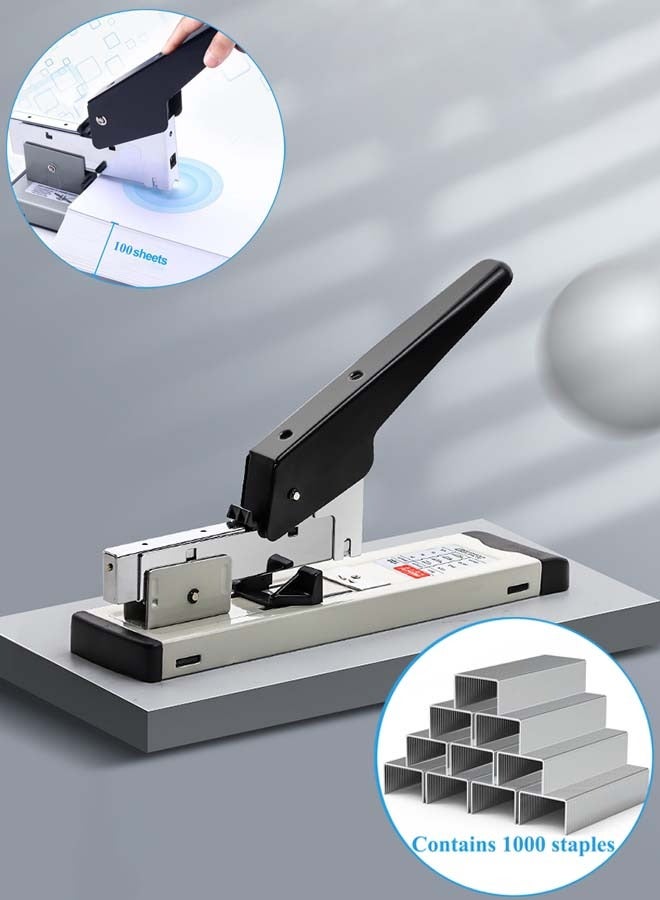 Heavy Duty Stapler with 1000 Staples, 100 Sheets High Capacity Office Stapler, Jam Free Stapler for Paper Binding - Image 1