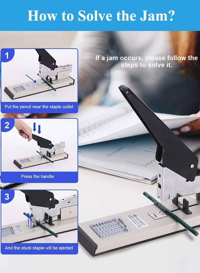 Heavy Duty Stapler with 1000 Staples, 100 Sheets High Capacity Office Stapler, Jam Free Stapler for Paper Binding - Image 5
