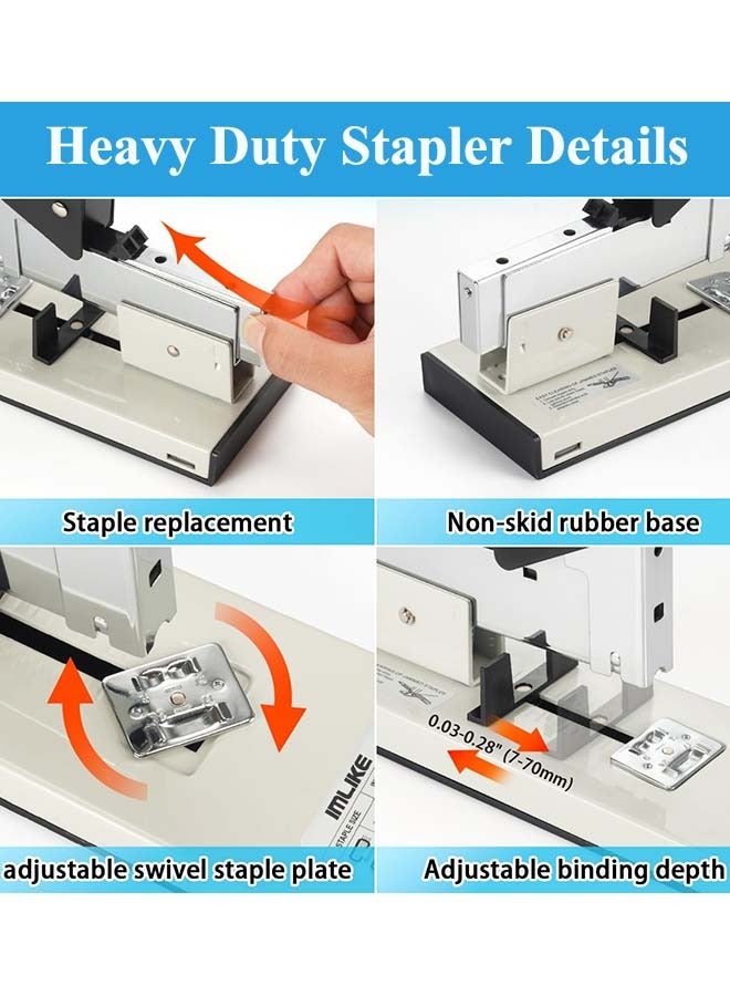 Heavy Duty Stapler with 1000 Staples, 100 Sheets High Capacity Office Stapler, Jam Free Stapler for Paper Binding - Image 4