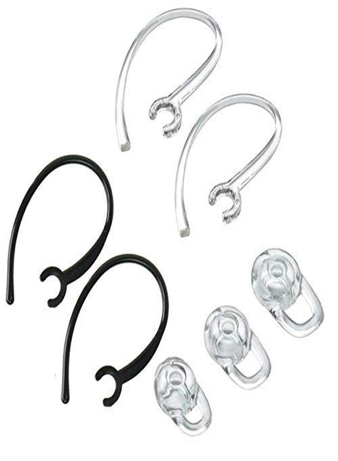 Earbuds Earhooks Bluetooth Replacement Set for Plantronics Voyager Edge Wireless Bluetooth Replacement Earbuds Ear-Tips and Earhook 1 SMALL 1 MEDIUM 1 LARGE, 2 Clear Earhooks & 2 Black Earhook (CLEAR)