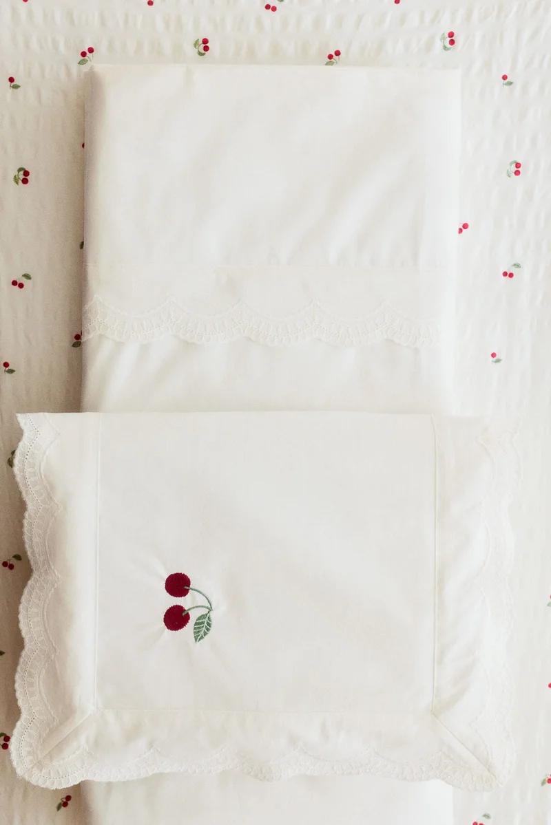H&M Embroidery-detail cot duvet cover set