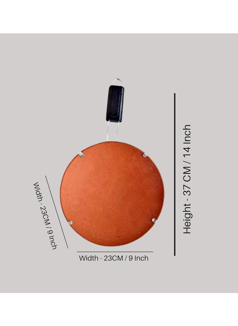 Terra Charms Terra Charms paratha Tawa with Roti Tawa Roti Combo Set with Stand Mitti Ke Tawa Handmade Mitti Terracotta Clay Tawa for Making RotiChapatti 10 Inches Pack of 2  - Image 3
