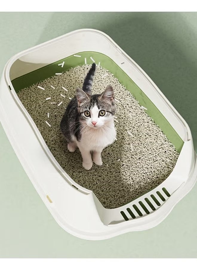 Generic - Cat litter box with lid, enclosed cat toilet, removable cat litter box with front door, pet accessories that can isolate odors and prevent cat litter from splashing, suitable for kittens (green) - Image 1