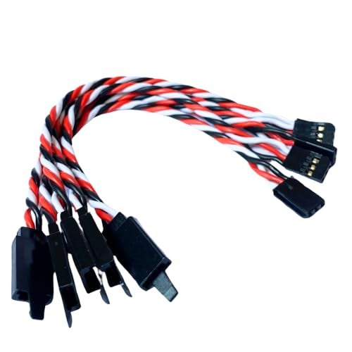 BackBay R/C BackBayRC 20awg Twisted Servo Extension Cable wSafety Clip 100 Strands for RC Vehicles Drones EBikes 7 Lengths 5 Wires per Pack 15CM 6in - Image 5