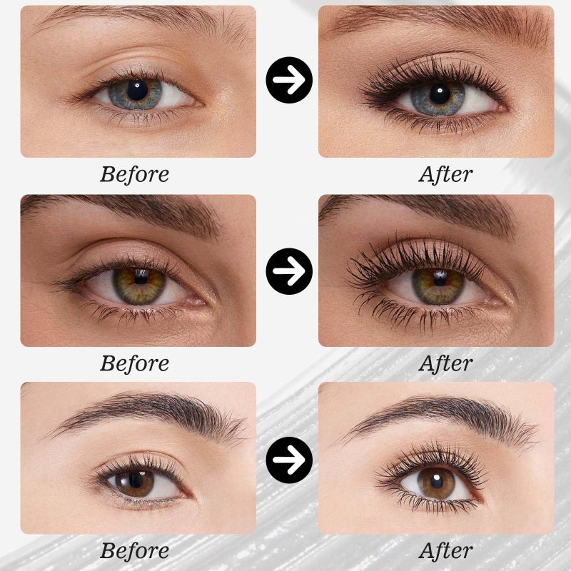 Okerker فرشاة ماسكارا معدنية قابلة للغسل باللون الأسود، ماسكارا مقاومة للماء، ماسكارا لبناء حجم رفيع وطبيعي، تدوم طويلاً بدون تلطخ أو تقشر - Image 2