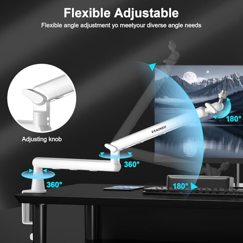 Aokeo Microphone Arm,Aokeo AK-55 Desk Low Profile Adjustable Mic Boom Arm Stand,Suitable For Blue Yeti,Snowball iCE, HyperX QuadCast,SoloCast,Elgato Wave,Etc - Image 3