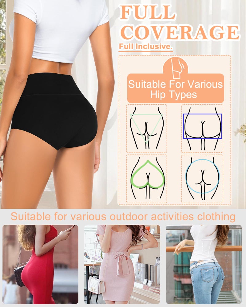 MISSWHO Cotton Soft Women Underwear Full Coverage Elasticity Panties Comfortable Briefs For Ladies 5 Packs Large - Image 4