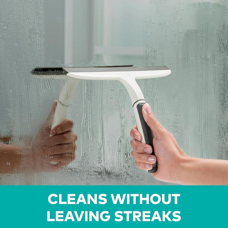 ToolHouse Glass Wiper, Multipurpose Squeegee, Heavy-Duty Window, Shower, and Glass Cleaner with Ergonomic Handle for Kitchen, Bathroom, and Car(Gray+White） - Image 2