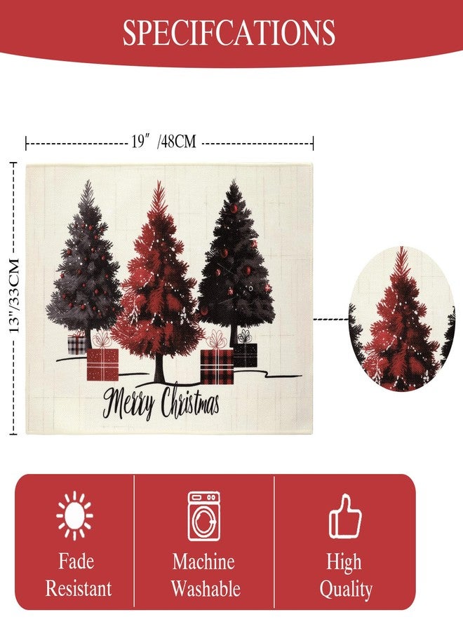 Simplebrand Christmas Tree Placemats Set of 4, Christmas Printed Placemats for Farmhouse, Decorations Indoor for Kitchen, Festival, Stain-Resistant, Protecting Table Mats, Washable, 13"x 19" - Image 3