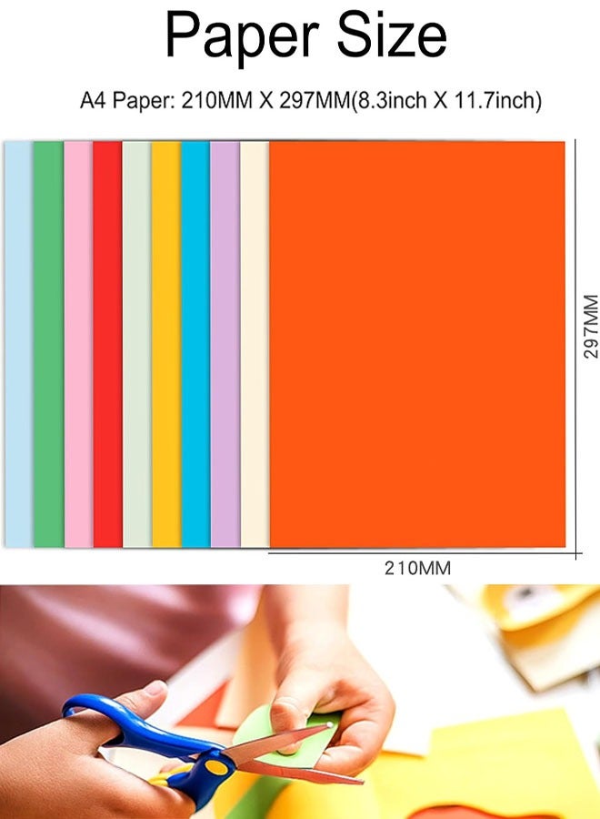 Generic A4 Coloured Cardstock, 100 Sheets, 10 Bright Colors 180 GSM, Double Sided Printed Card Stock Paper for Scrapbook School Office Printing DIY Craft  - Image 2